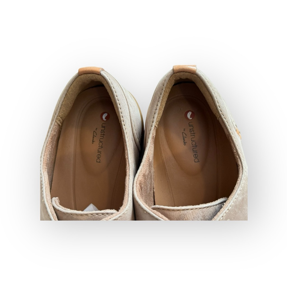 Clarks Women's Unstructured Lace-up Leather Casual Shoe Sand Nubuck Sz 8M 11826 - Picture 4 of 9